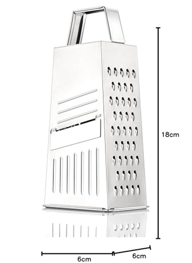 HAPPI Stainless Steel Multi Functional 5 in 1 Grater & Slicer with 4 Sides for Cheese, Vegetables, Ginger, Garlic, Potato Slicer Chopper Vegetable Grater Cutter - Image 5